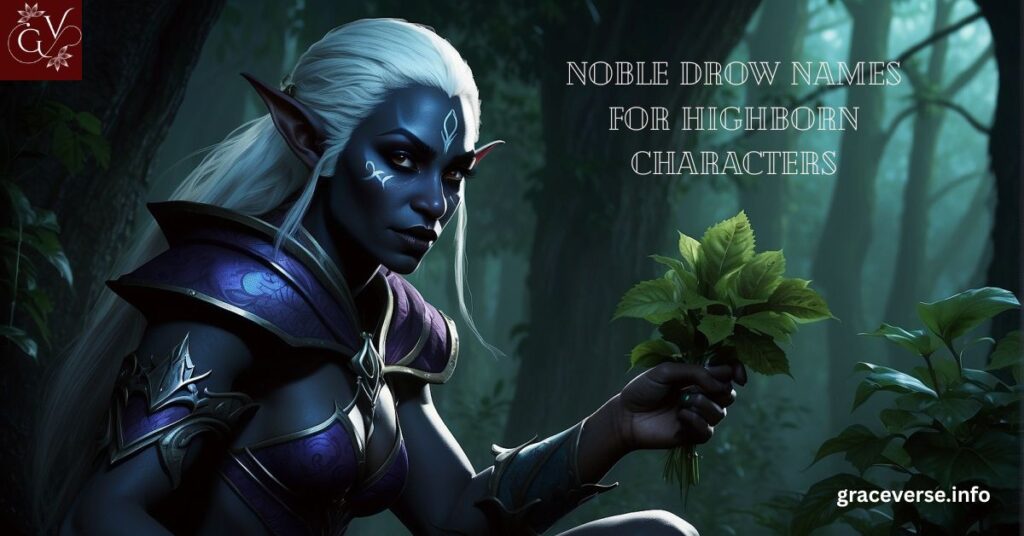 Noble Drow Names for Highborn Characters
